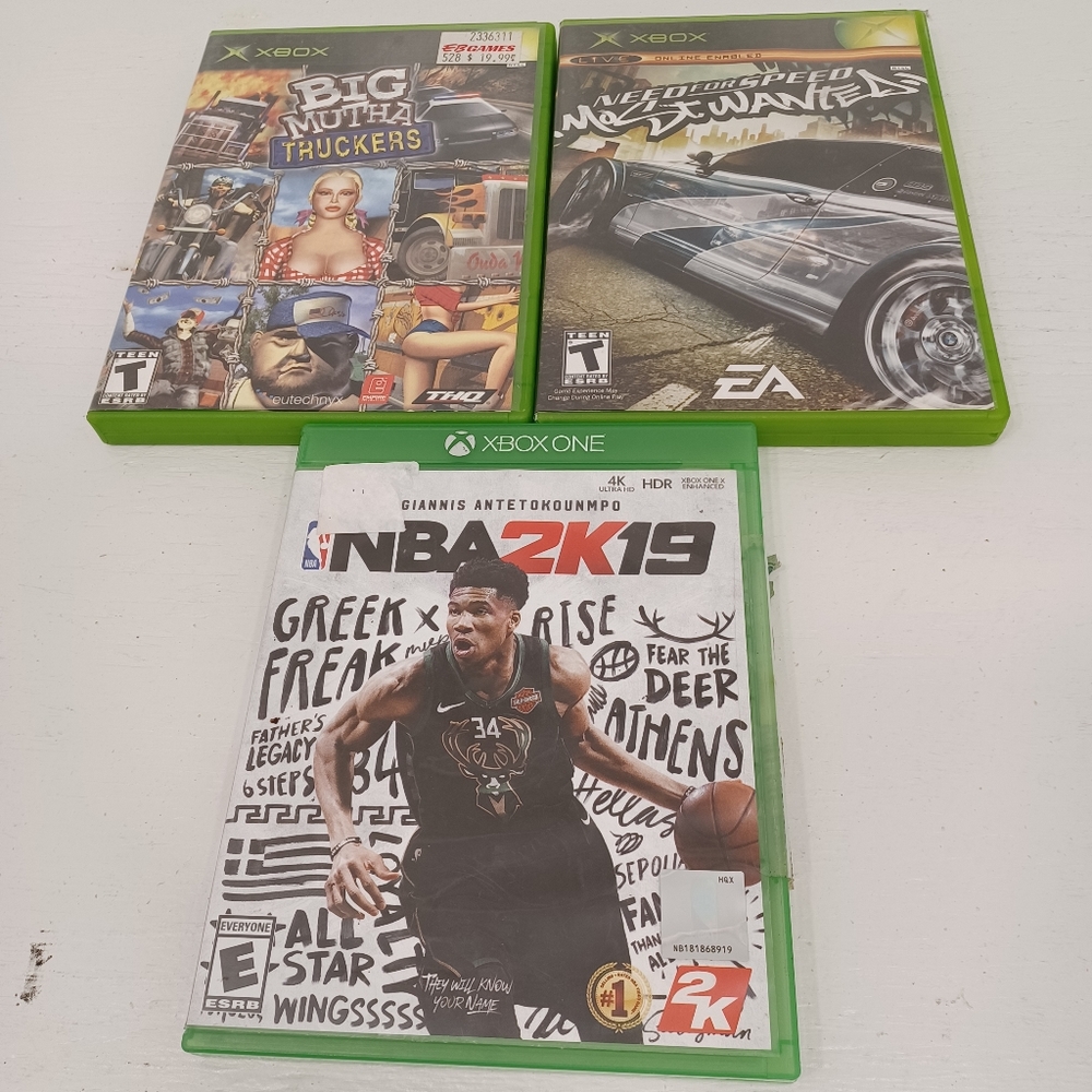 Xbox Need for Speed most wanted Big mutual trucker NBA 2k19 games